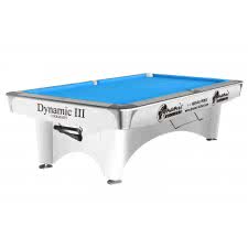 Dynamic III Slate Bed Pool Table - Table finish : Gloss White