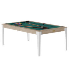 Rene Pierre Elan 6ft Slate Bed Pool Dining Table - Table Finish : Oak, Cloth Colour : Green