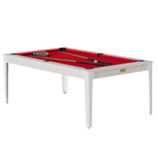 Rene Pierre Elan 6ft Slate Bed Pool Dining Table - Table Finish : Oslo, Cloth Colour : Red
