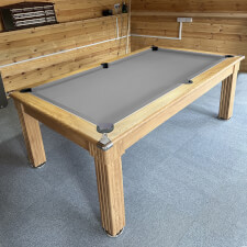 Traditional Diner Slate Bed Pool Dining Table - Table Finish : Oak, Cloth Colour : Silver (Hainsworth Smart)