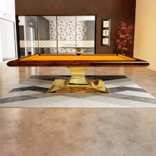 The Graal Slate Bed Pool Table - Table Finish : Ironwood, Cloth Colour : Gold (Smart)