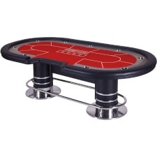 Tekscore High Roller Pro 8ft Poker Table - Baize Colour : Red