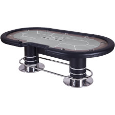 Tekscore High Roller Pro 8ft Poker Table - Baize Colour : Grey