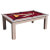 Modern Diner Slate Bed Pool Dining Table - Table Finish : Driftwood, Cloth Colour : Cherry (Strachan 777)