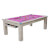 Modern Diner Slate Bed Pool Dining Table - Table Finish : Italian Grey, Cloth Colour : Pink (Hainsworth Smart)