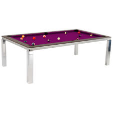 The Naroki Slate Bed Pool Dining Table - Table Finish : Como , Cloth Colour : Purple