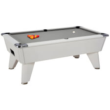 Outback Pro Outdoor/Indoor 7ft Slate Bed Pool Table - Finish : White, Cloth Colour : Charcoal Grey