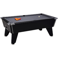 Omega Professional Slate Bed Pool Table - Table Finish : Black, Cloth Colour : Grey, Freeplay or Coins : Freeplay