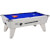 Omega Professional Slate Bed Pool Table - Table Finish : White, Cloth Colour : Blue, Freeplay or Coins : Mechanical Coin Mechanism
