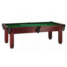 Oporto Freeplay Slate Bed American Pool Table - Table Finish : Mahogany, Cloth Colour : Atlas Green