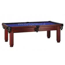 Oporto Freeplay Slate Bed American Pool Table - Table Finish : Mahogany, Cloth Colour : Atlas Blue