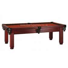 Oporto Freeplay Slate Bed American Pool Table - Table Finish : Mahogany, Cloth Colour : Atlas Red