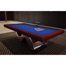 The Picasso Luxury Slate Bed Pool Table - Cloth colour : Cadet Blue (Elite-Pro), Table finish : Mahogany