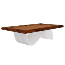 The Picasso Slim Slate Bed Pool Table - Table Finish : Ironwood, Legs Finish : White, Cloth Colour : Tan (Smart)