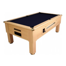Prime Slate Bed Pool Table - Table Finish : Light Oak, Cloth Colour : Royal Navy (Smart)