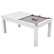 Pureline Pool Dining Table & Table Tennis Top - 6ft/7ft - Colour : White/Grey, Add Matching Benches : No Matching Benches, Add Games Table Top Stand : No Stand