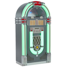 Graded Stock: Pureline 128V Retro Bluetooth CD & Vinyl XL Jukebox - Finish : Grey
