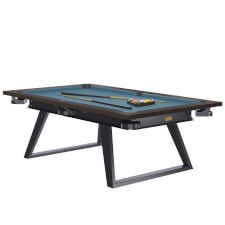 Rene Pierre Titane American Slate Bed Pool Table - Table Finish : Graphite, Cloth Colour : Powder Blue, Legs & Chassis : Grey
