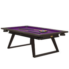 Rene Pierre Titane American Slate Bed Pool Table - Table Finish : Rustic Chestnut, Cloth Colour : Purple, Legs & Chassis : Brown