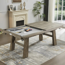 Pureline Rustic Chic Pool, Dining & Cards Table - Finish : Driftwood