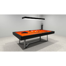 The Silverlight Deluxe Slate Bed Pool Table - Table Finish : Matte Black, Cloth Colour : Orange (Smart)