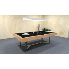 The Silverlight Deluxe Slate Bed Pool Table - Table Finish : Cherry, Cloth Colour : Black (Smart)