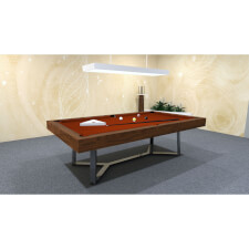 The Silverlight Deluxe Slate Bed Pool Table - Table Finish : Ironwood, Cloth Colour : Paprika (Smart)