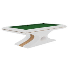 The Spartan Slate Bed Pool Table - Table Finish : Glossy Black, Cloth Colour : Olive (Smart)