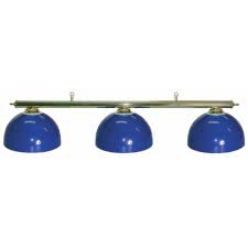 Nostalgia Brass-Effect Lamp Set with 3 Bowl Shades - Shade Colour : Blue (47-0030-6)
