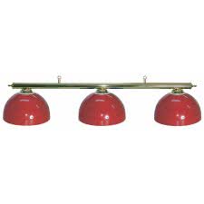 Nostalgia Brass-Effect Lamp Set with 3 Bowl Shades - Shade Colour : Red (47-0030-2)