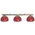 Nostalgia Brass-Effect Lamp Set with 3 Bowl Shades - Shade Colour : Red (47-0030-2)