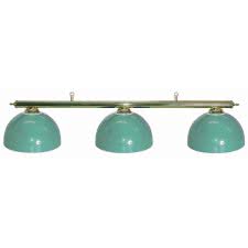 Nostalgia Brass-Effect Lamp Set with 3 Bowl Shades - Shade Colour : Green (47-0030-5)