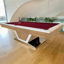 The Vermont Slate Bed Pool Table - Table Finish : RAL (Choose code from swatch)/White, Cloth Colour : Burgundy (Elite Pro)