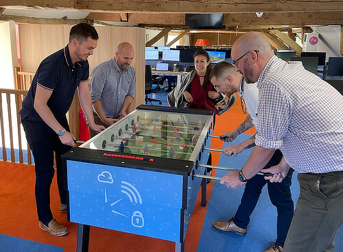 Purdicom branded pool table