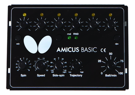 Basic control panel for the Amicus table tennis practice robot.