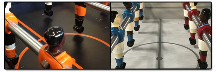Black and silver pitch options for Bonzini foosball tables