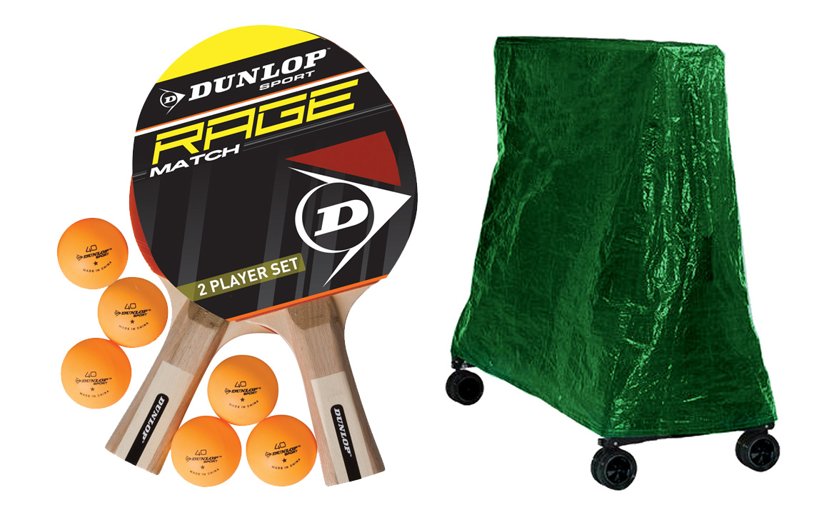 Accessories supplied with the Dunlop Evo 550 tennis table