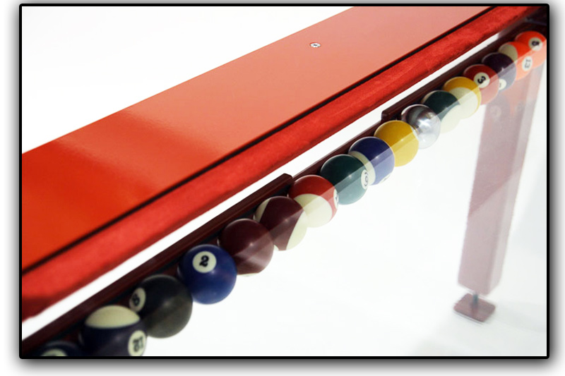 Glass ball return system on the G4 Phoenix pool table