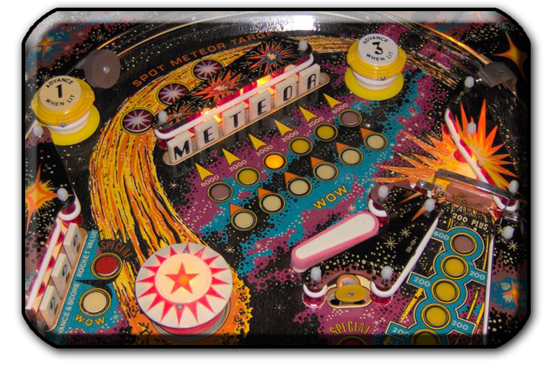 Stern Meteor pinball playfield graphic