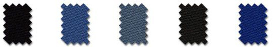 A swatch showing the various colours of cloth.