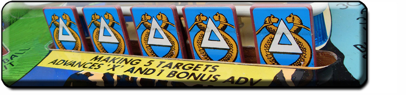 Detail of the Time Warp pinball machine playfield