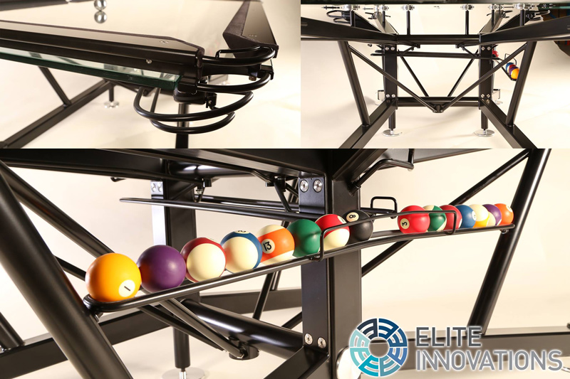 Details of the chassis under the Elite Innovations G1 Virtuoso pool table