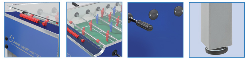 Details of features on the Garlando Class WP football table