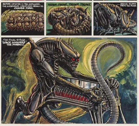 Clip from the original Space Invaders promotional comic.