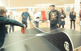 The T3 Tournament tennis table in play