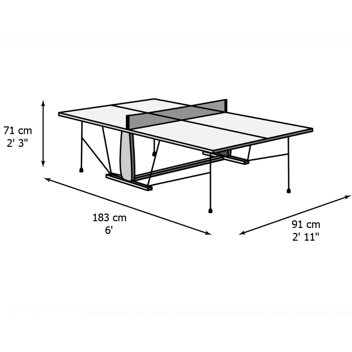 BCE 6 foot Folding Home Table Tennis Table (TT2) Liberty Games