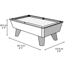 Supreme Winner Slate Bed Pool Table Dimensions
