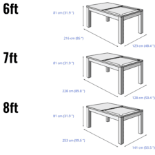 Rene Pierre Carreira American Slate Bed Pool Table Dimensions