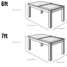 Mao Slate Bed Luxury American Pool Table Dimensions
