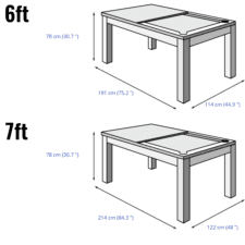 Blackball Edinburgh Slate Bed Pool Dining Table Dimensions